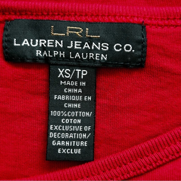 Ralph Lauren Jeans Co Red Long Sleeve Crewneck Tee - Picture 4 of 7